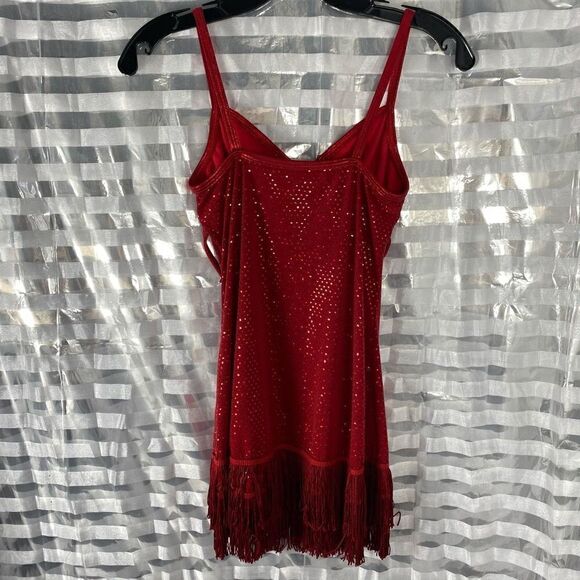 Curtain Call Costumes Red Sequin/Fringe Dancewear - Picture 3 of 5